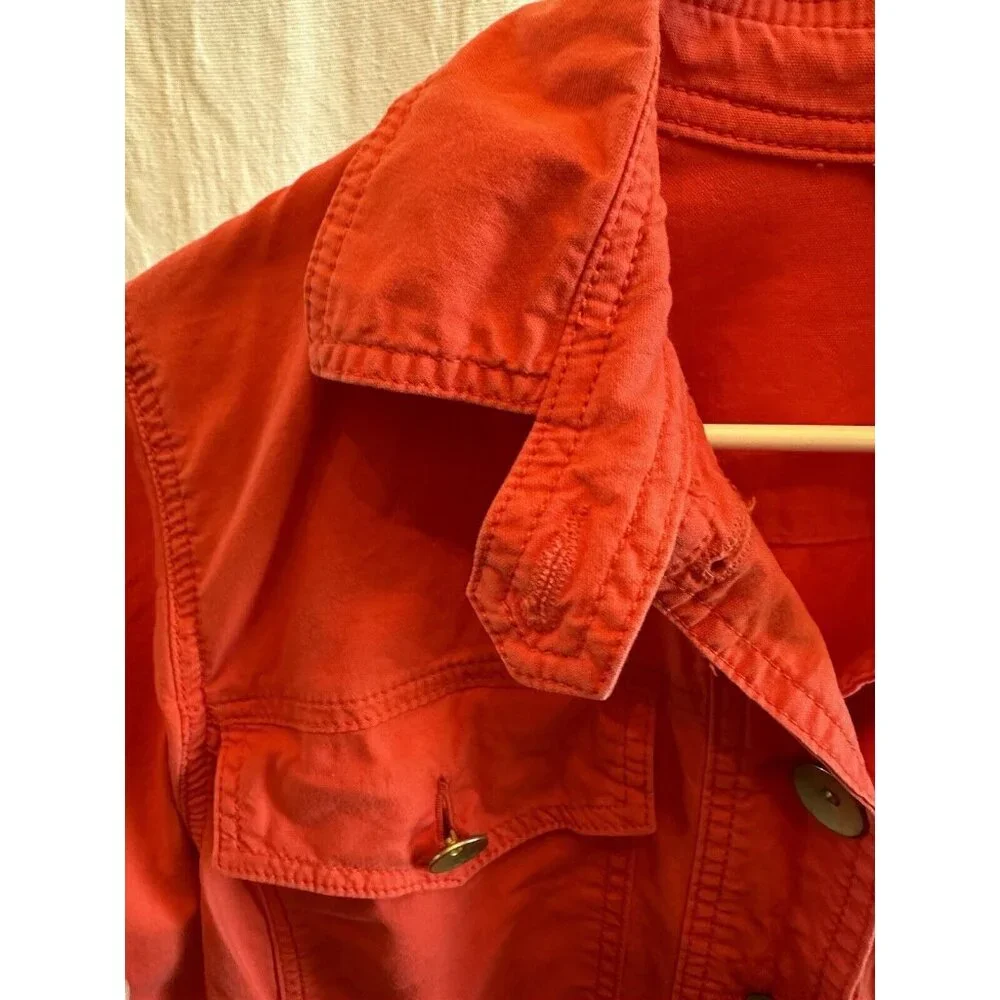 CAbi 727 Taylor‎ Ruffle Back Jacket In Lobster Medium Pockets - Picture 6 of 13